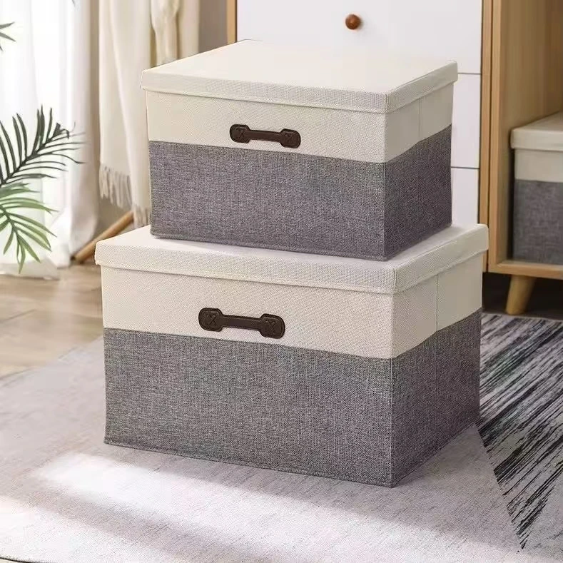 Factory Wholesale Hot Sale Cotton Linen Foldable Durable Large Capacity Cloth Organizer Home Soft Living Room Bedroom Wardrobe