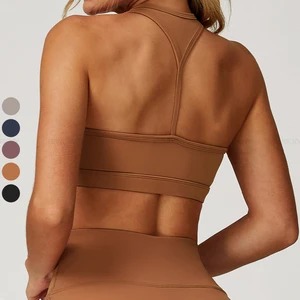 Women Built-In Chest Pad Slim Fit Tank Tops Stretch Sweaty Feeling Cozy Tennis & Street Gym Sport Breathable Yoga Top Sports Bra