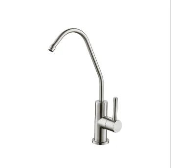 SUS304 Food Grade Kitchen Deck Mount Cold Tap Pured Drinking Water Faucet Goose Bend Spout Building Material Sink Installation