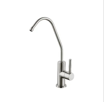 building material supply SUS304 food grade kitchen deck mount cold tap purified drinking water faucet with goose bend spout