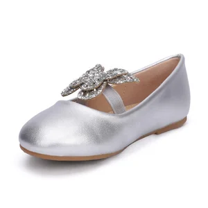 Customized Fashion Soft Sole Casual Kids Princess Shoes Luxury Bow Knot Flat Party Girls Shoes