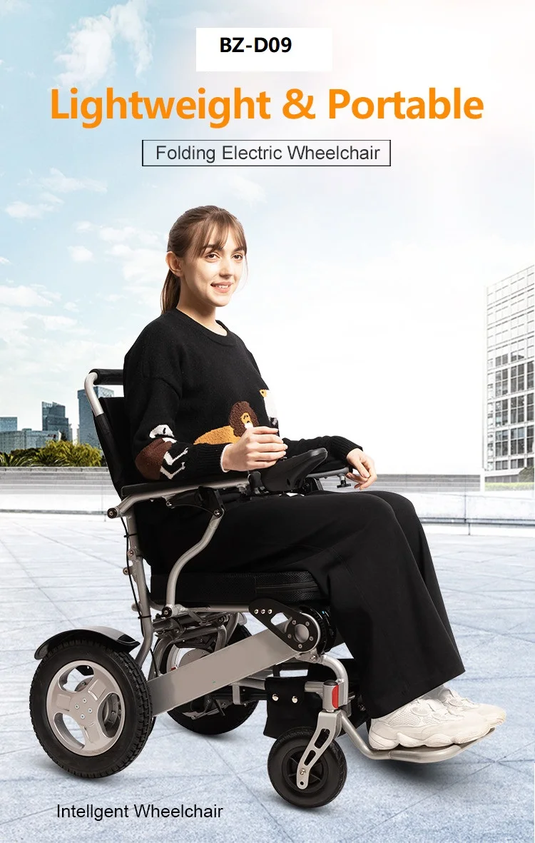 2023 stylish motorized lightweight one key automatic foldable wheelchair factory