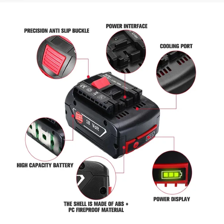 Bosch 18V Akku Ersatz | 2x 8000mAh + Ladegerät | Für BAT609, BAT618, BAT619