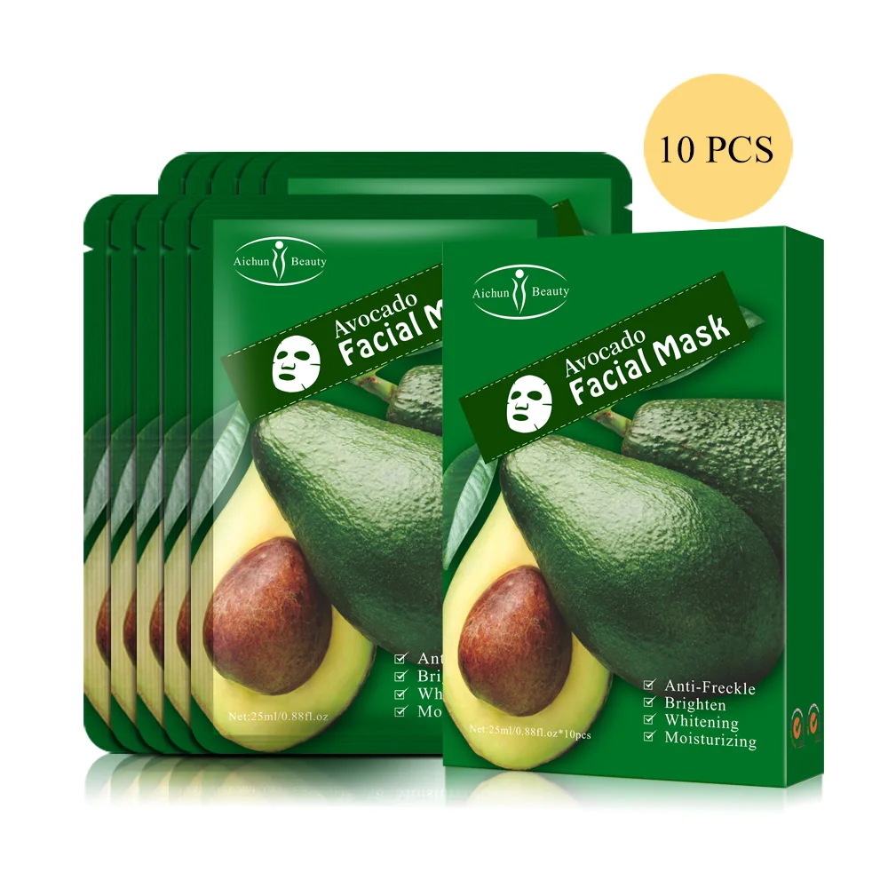 Aichun Beauty Shea Butter Sheet Mask Face Whitening Moisturizing Skin Care Avocado Facial Mask