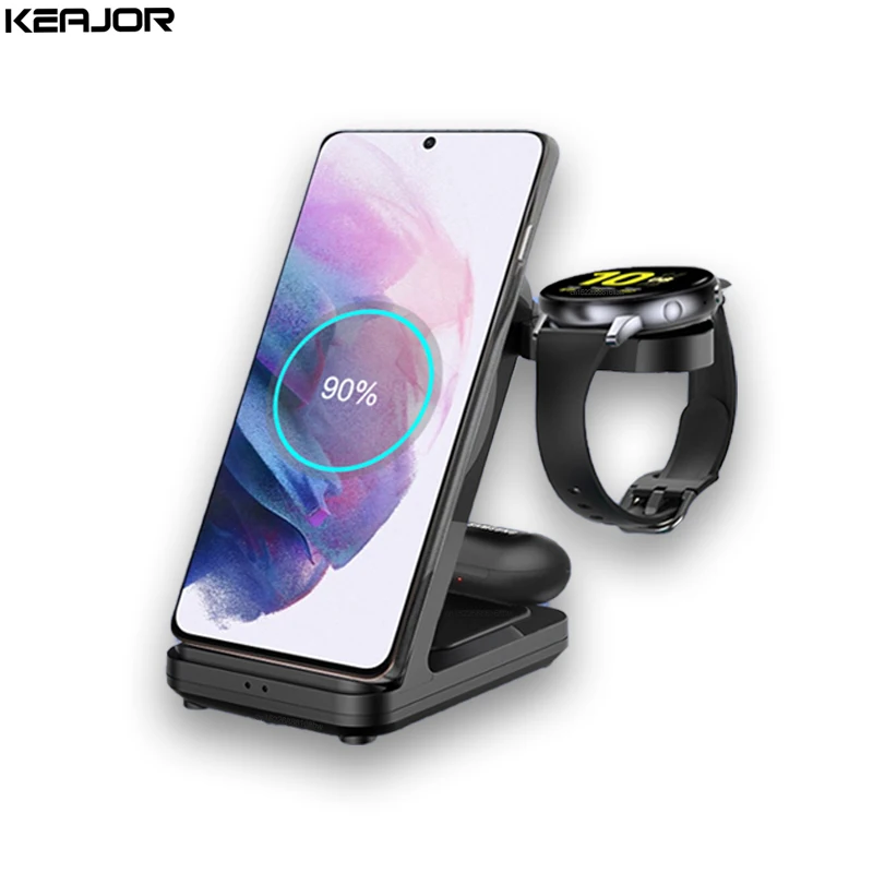3 In 1 Wireless Charger Stand For Samsung Galaxy Watch 4 Active 2 1 15w Fast Charging Dock Station For Samsung S21 S Charger Buy Charger Stand Wireless Chargers Mobile Phone Accessories Product On Alibaba Com