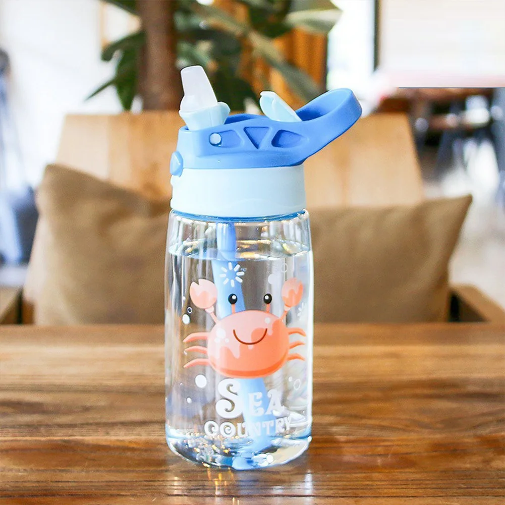 1pc 480ML Kids Water Bottle For School Boys Girls, Cup With Straw