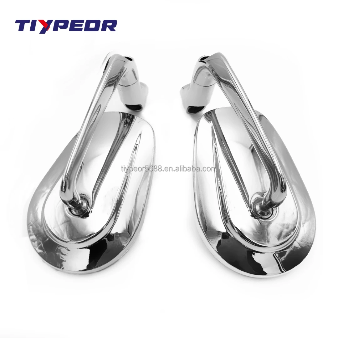 product tiypeor universal motorcycle chrome aluminum side mirror for motorcycles new design multi angle adjustable large area view-2