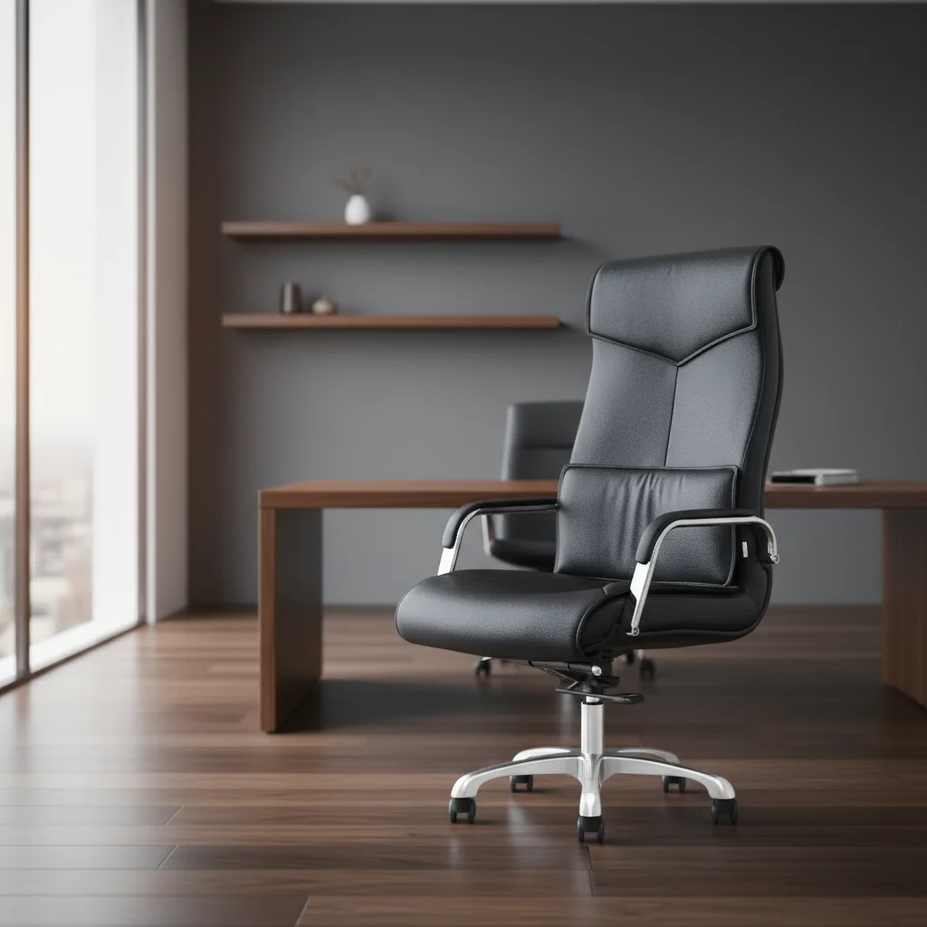Modern Ergonomic Leather Executive Office Task Chair with Adjustable Height 3