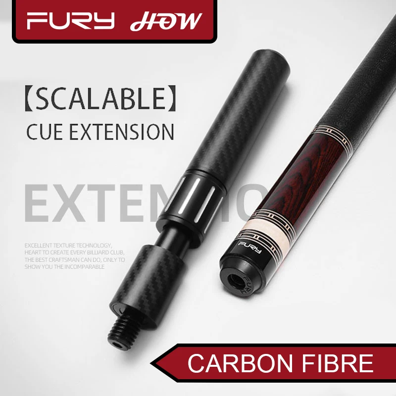 TY Brand High Quality Professional Carbon Fiber Cue Extension Extender Scalable for Fury or How Pool Cue Billiards Accessories