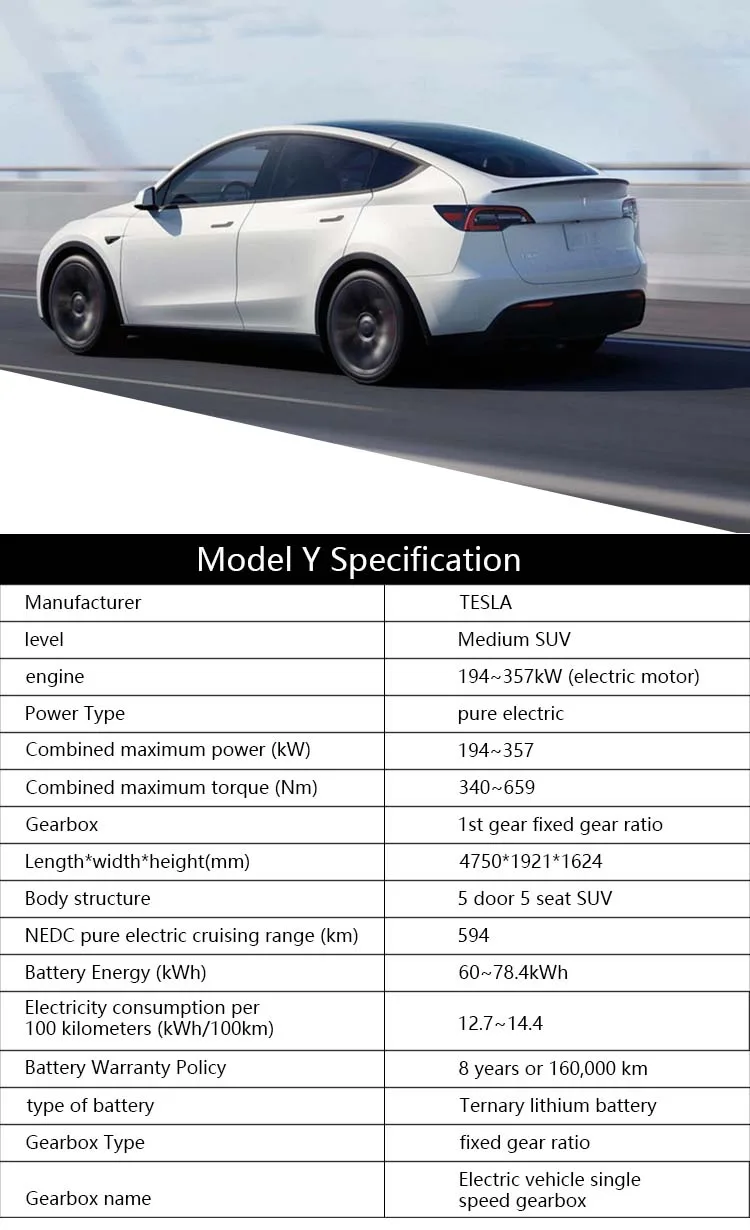 Tesla Model Y Full Option 5 Seater New Energy Electric Suv Long Range