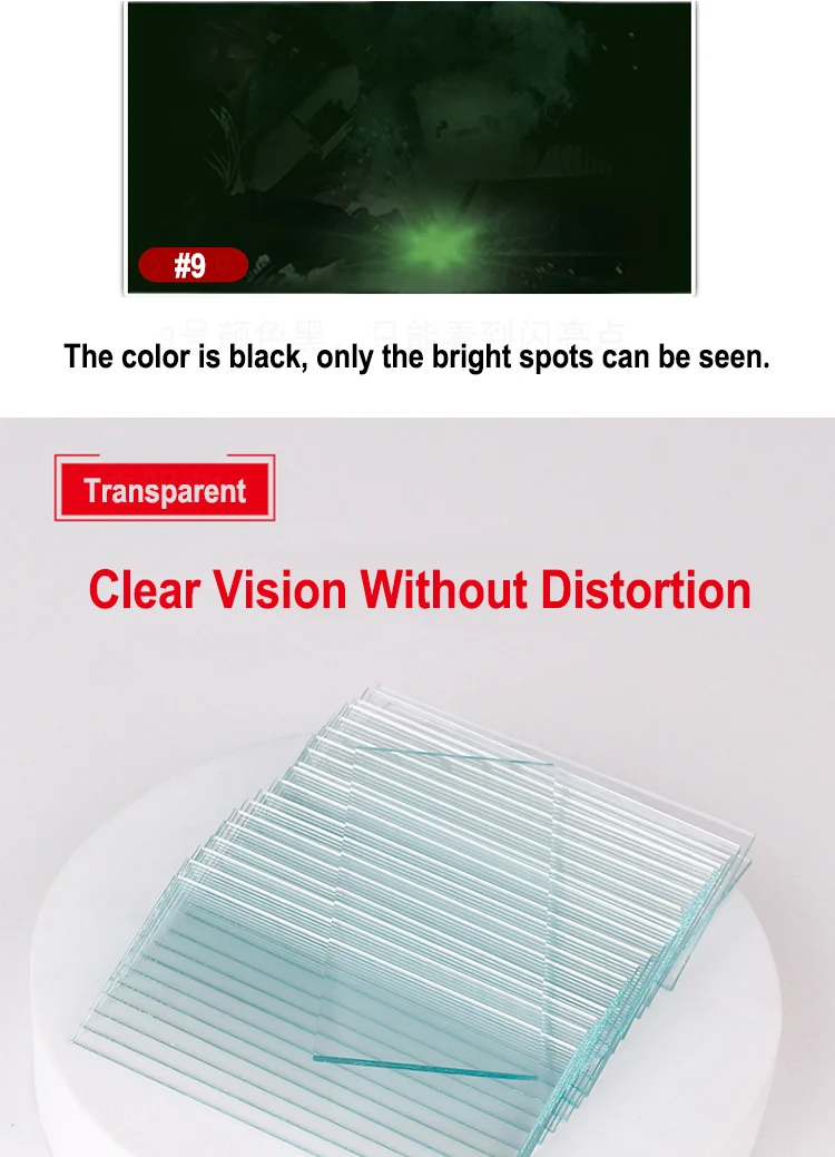 Rhk Tech Cheap Welder Helmet Replacement Welded Glass Sheet 108*50mm