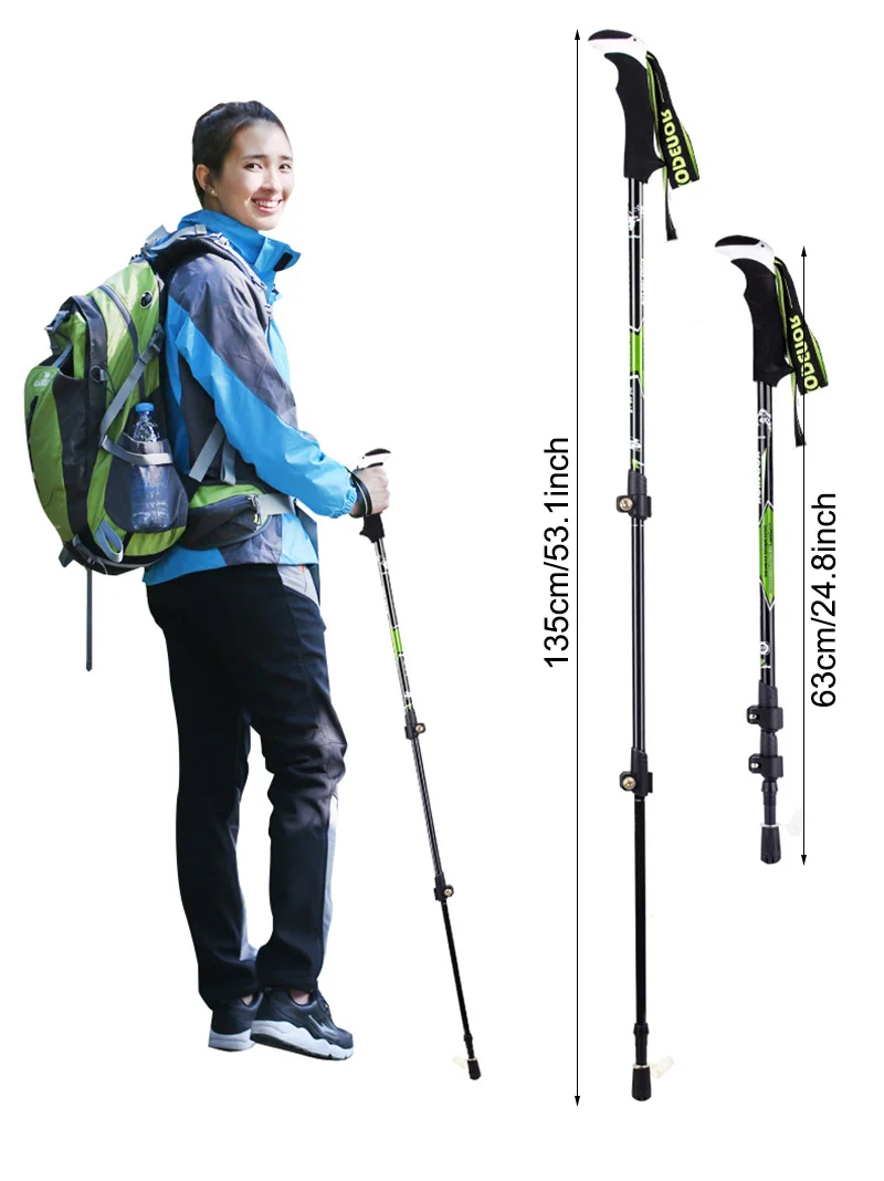 Adjustable Foldable Trekking Poles Lightweight Carbon Fiber Hiking