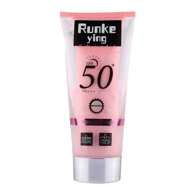 2-in-1 Double Extruded Squeeze Tube 50ml Organic SPF 50 Whitening Sunscreen Lotion Cream with Titanium Dioxide Ingredients