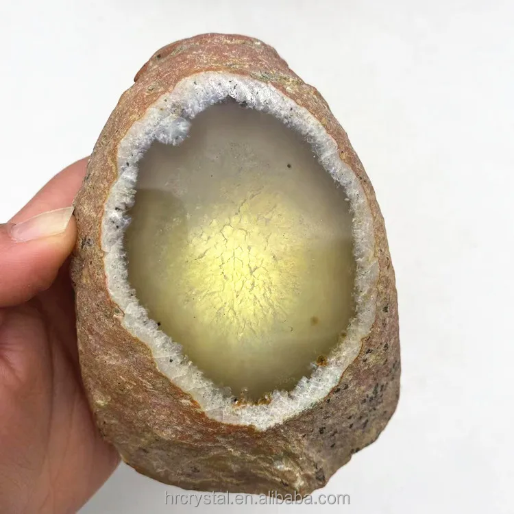 Healing Crystals Natural Water Bladder Enhydro Agate Stone Crystal Rough Stone for Souvenir