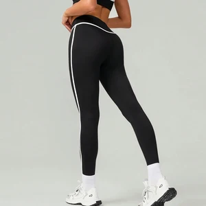 Custom Plus Size Solid Super Soft Sportswear High Waist V Shape Yoga Pants Compression Four-Way Stretch Eco-Friendly Exercise