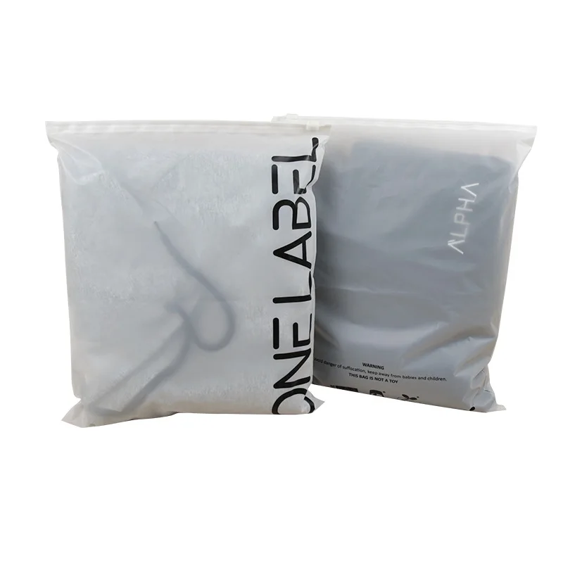 Custom Matte/frosted Biodegradable Cornstarch Zipper Bag Pla Zip Lock Clothing Bags with Logo
