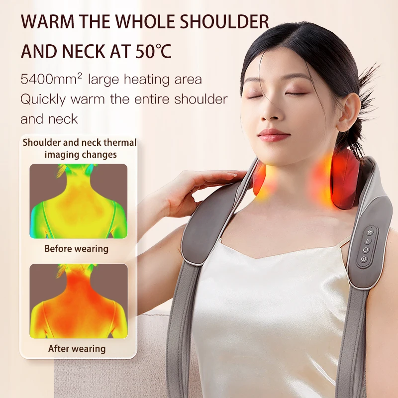 Techlove 6d Kneading Neck Massager Powerful Wireless Mini Neck Shoulder Back Massager N5 Trapezius Massager With Graphene Heat