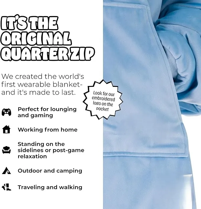 Quilted Plaid Pattern Hoodie Character-Designed Wearable Blanket Perfect Birthday Gift for Adults Kids Women Moms Mother's Day