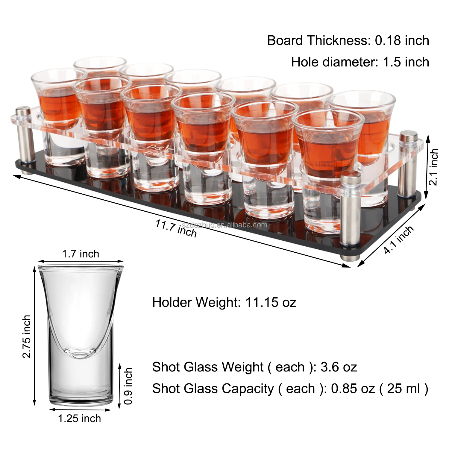 Plastic Party Drink Tequila Holder Tray Shot Board Glass And Serving