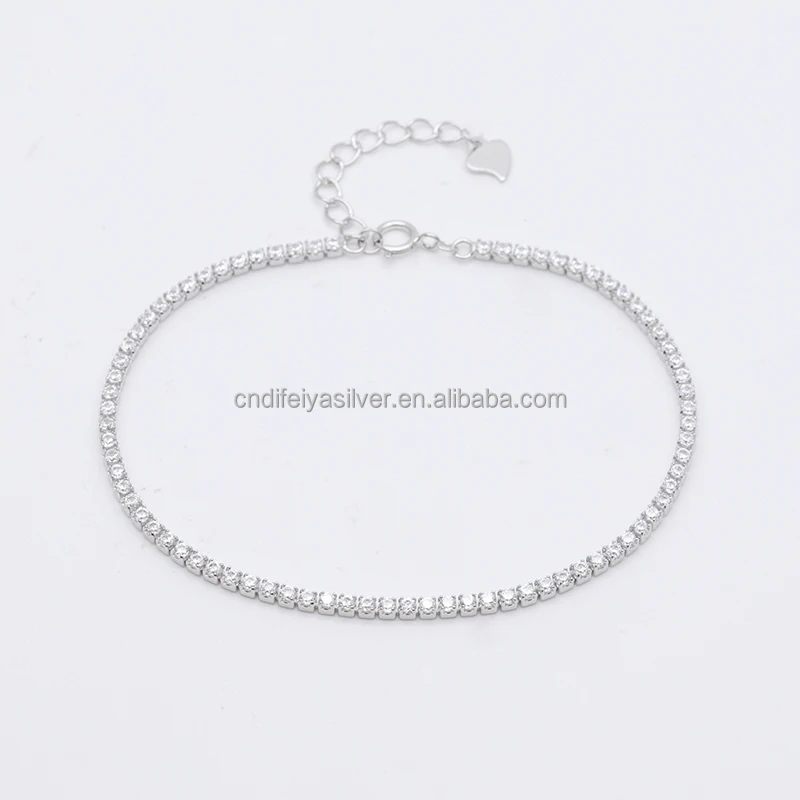 3mm Round Semi-Mount Tennis Bracelet Setting – 925 Sterling Silver – Unisex Fine Jewelry