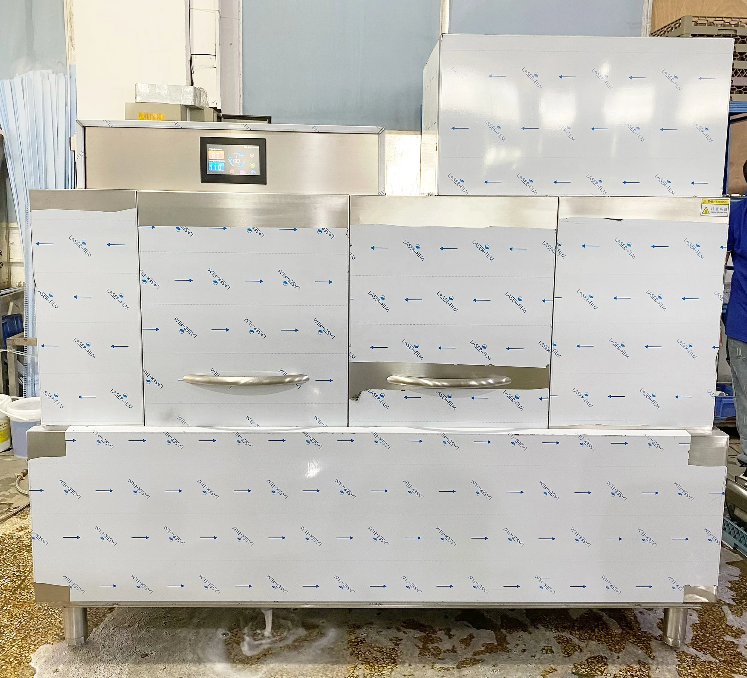 380V Tunnel Type Dish Washing Tools 120 Baskets Each Hour Double Dryers Industrial Dish Washing Machine
