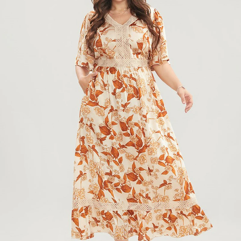 my lady dress shop My Fair Lady Floral Ruffle Maxi Dress – VICI