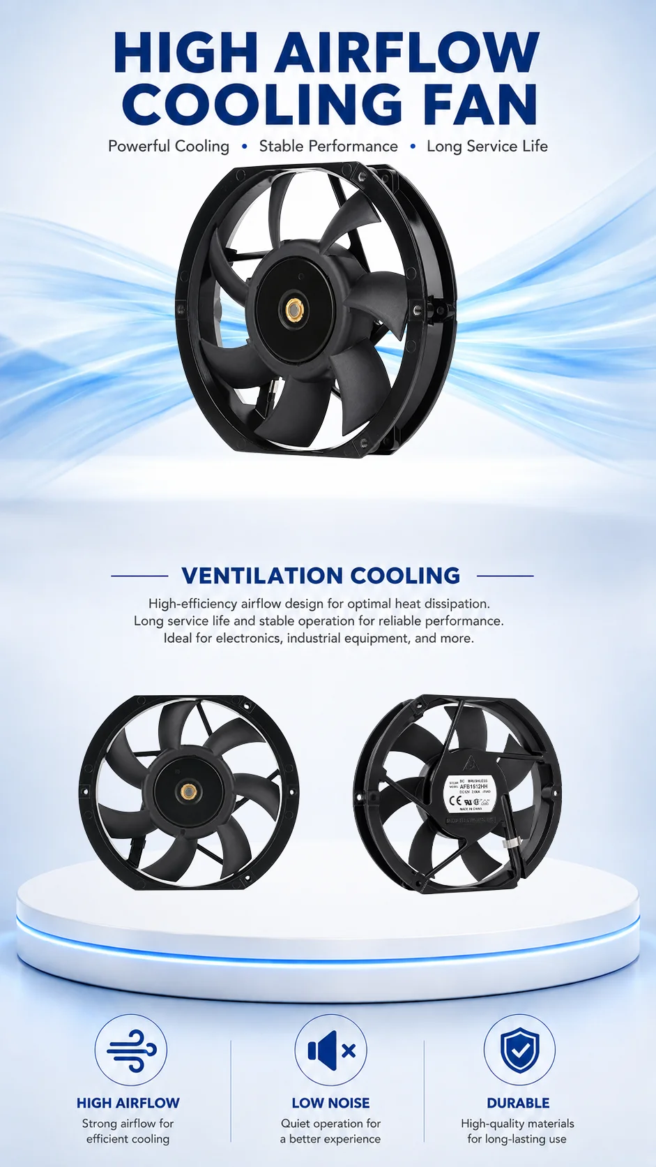Fan, 17225, AFB1512HH, 12V, 2.6A - detail 6