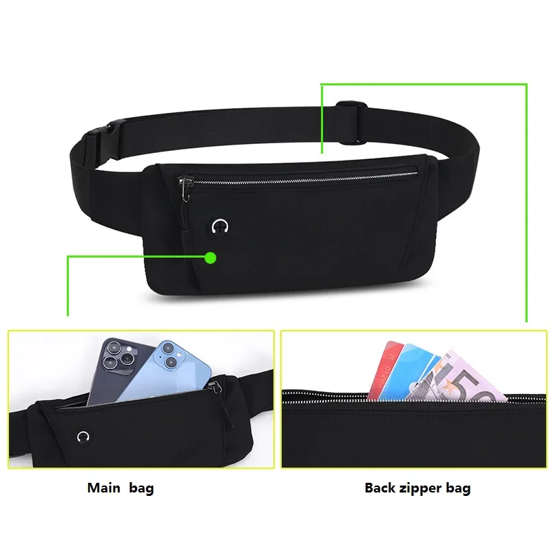 Fashion women casual crossbody chest bag sport travel running waist belt bag customized nylon fanny pack