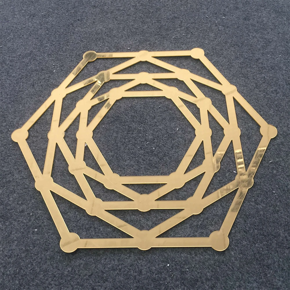 Mirror Acrylic Round Shaped Placemats / Coasters Engraved Clear Acrylic