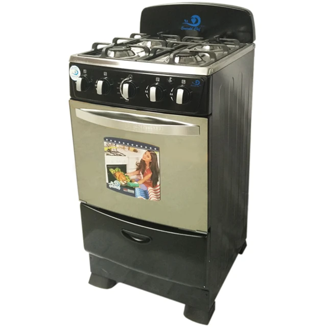 Quality Kitchen Cabinets 20inch 50x50cm Black Standing Gas Cooker with Toaster Oven for Home