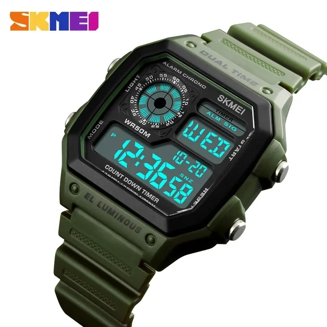 SKMEI 1299 50M Waterproof Luminous Wristwatch Men LED Digital