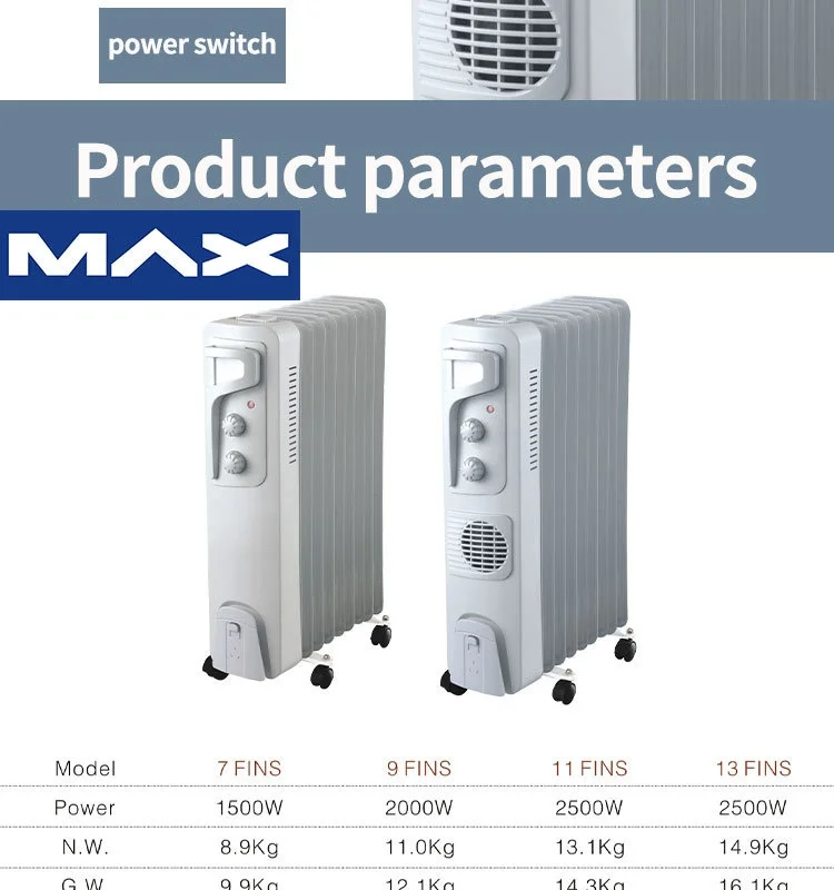 Oil-filled Radiator, 2500W, 3-speed - detail 10