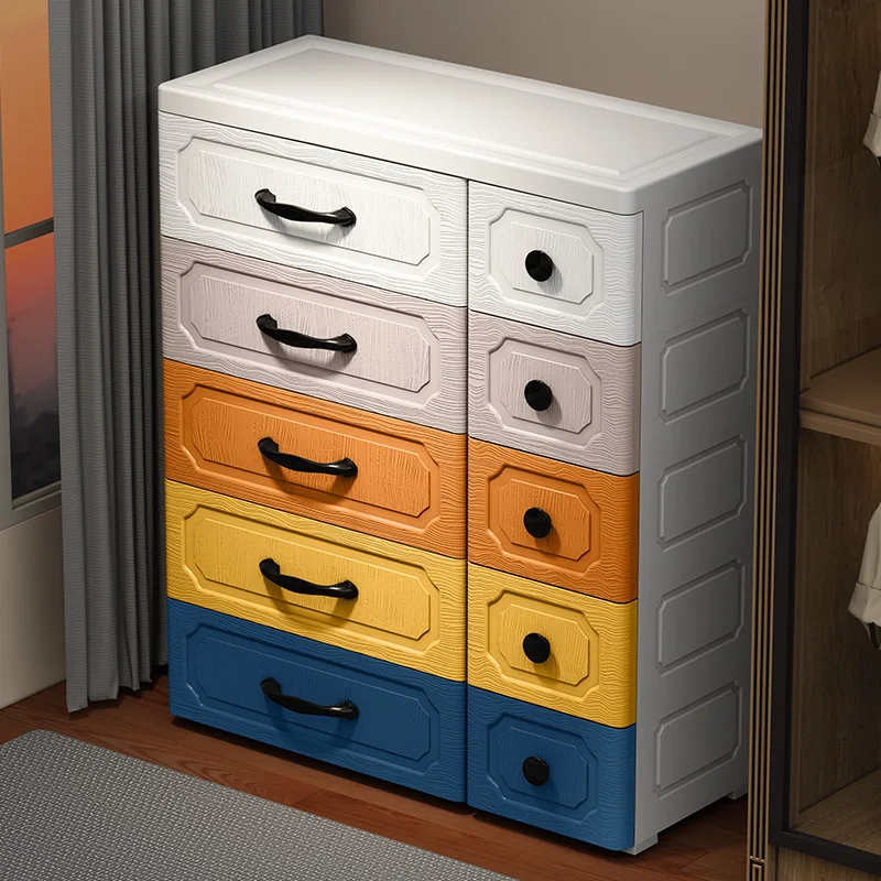 Thickened Plastic Multi-Layer Toy Storage Cabinet Baby Closet & Children's Organizer Chest Drawers for Tableware & Organizing
