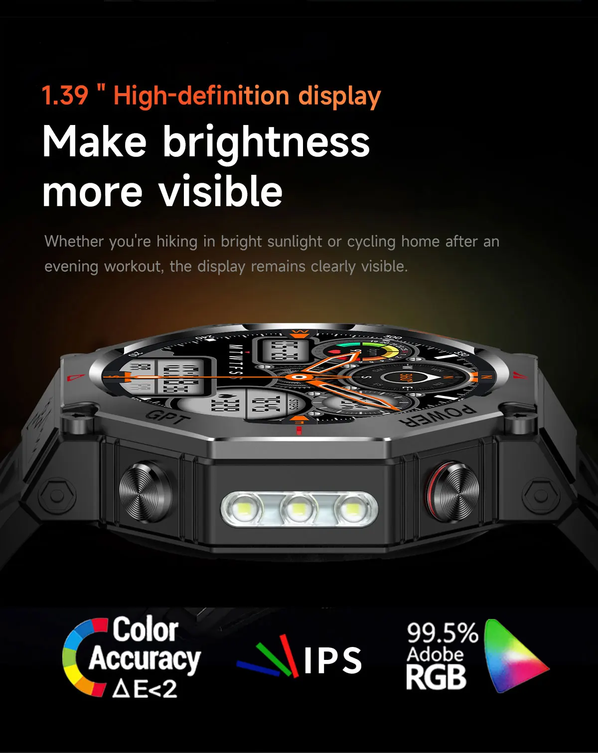7 heart rate recording fitness exercise modes sleep tracking gps tracking with night lighting-4