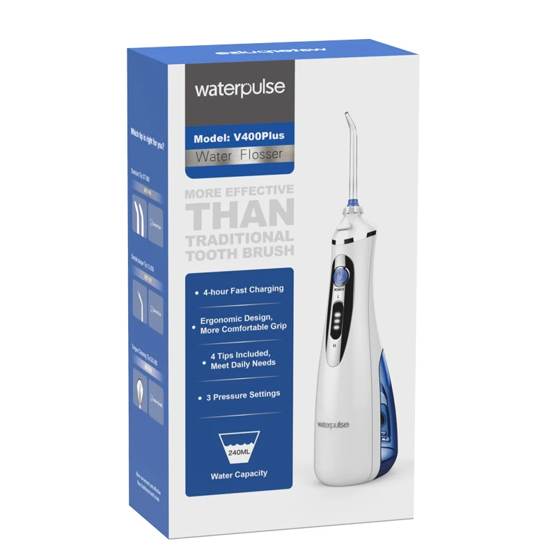 Waterpulse V400plus Rechargeable Cordless Water Flosser Portable Oral ...