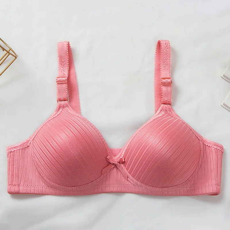 Fio Livre Confortável Push Up Bra para Mulheres, Sexy Cotton Bras