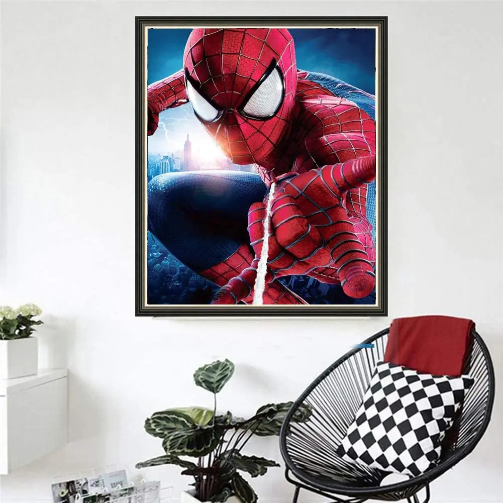 ナンバーキットによるDIY 5Dスパイダーマンダイヤモンド絵画