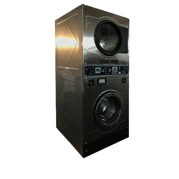Hoop Coin Operated Stack Washer and Dryer Combo Commercial Laundry Machine