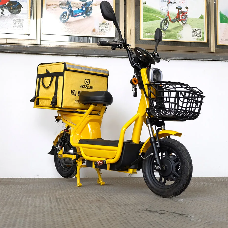 Yellow Delivery Motorcycle Scooter Express Delivery Service Yellow