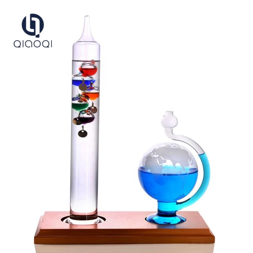 Galileo Thermometer with Globe Storm Glass, Decorative Galileo