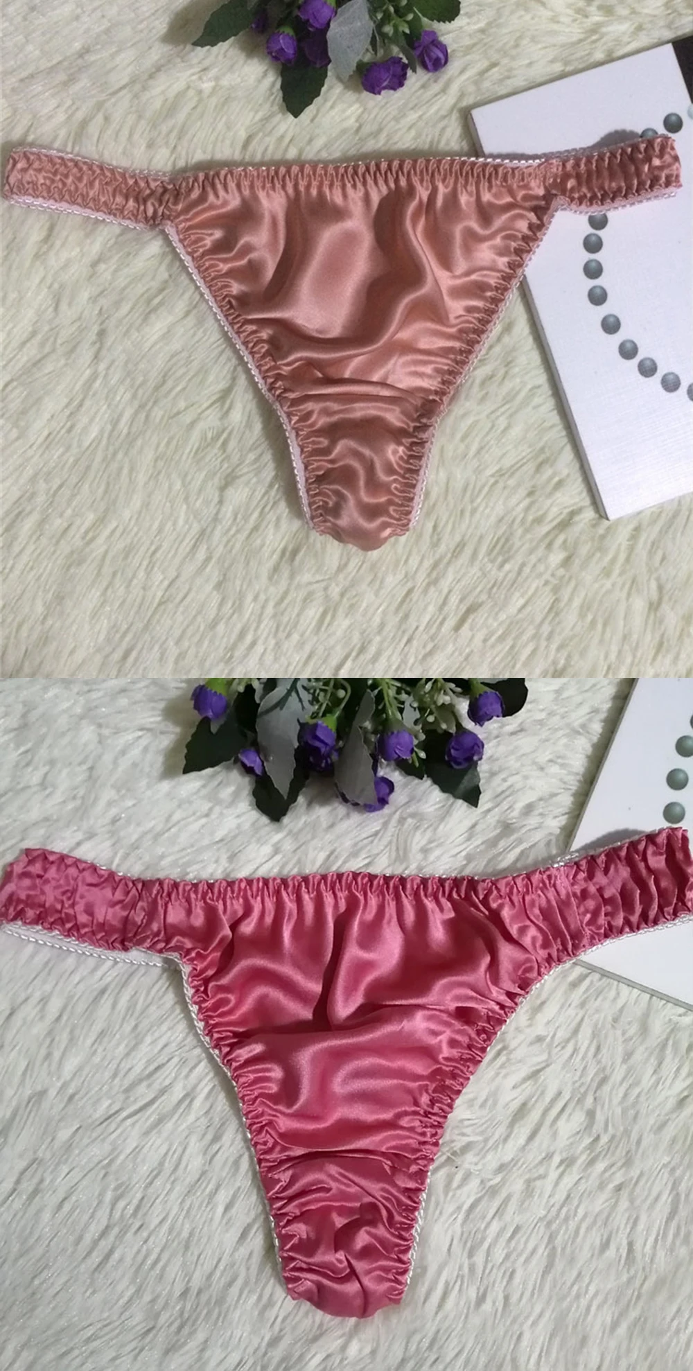 Anti Static Factory Direct T-shaped Sexy Ladies Silk Thong Underwear Private Label Custom 6A Grade Mulberry Silk Pantie for Gift