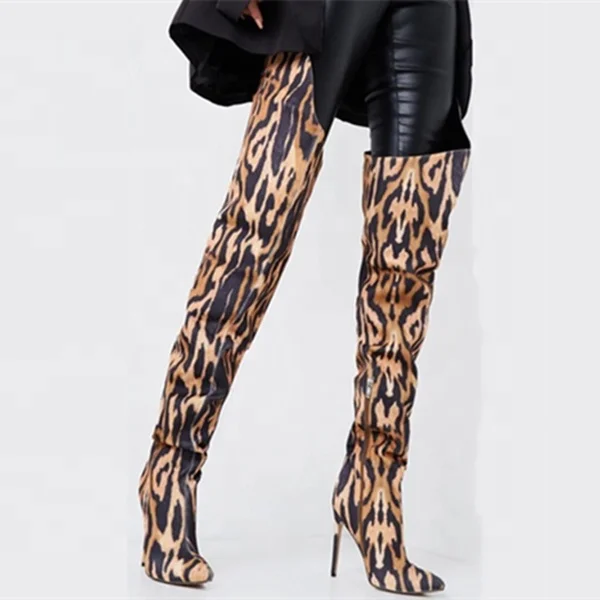 long leopard boots