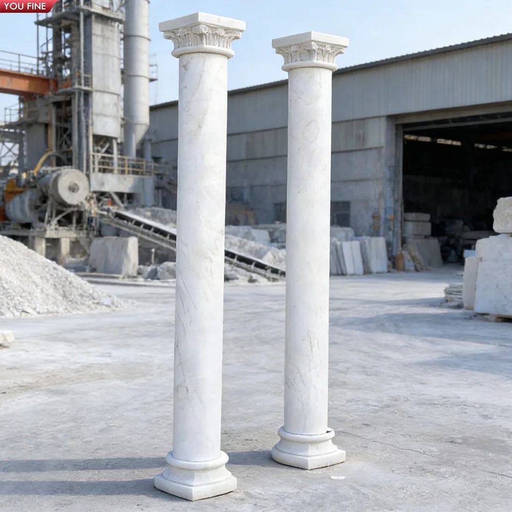 YOUFINE手彫り白大理石柱 クラシックローマ様式柱 ヴィラ用| Alibaba.com