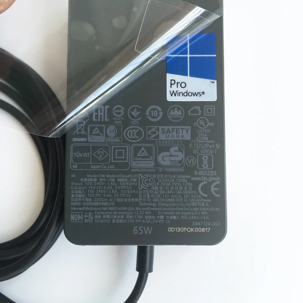 Microsoft Surface Book 2用ACアダプターチャージャー 65W 15V 4A