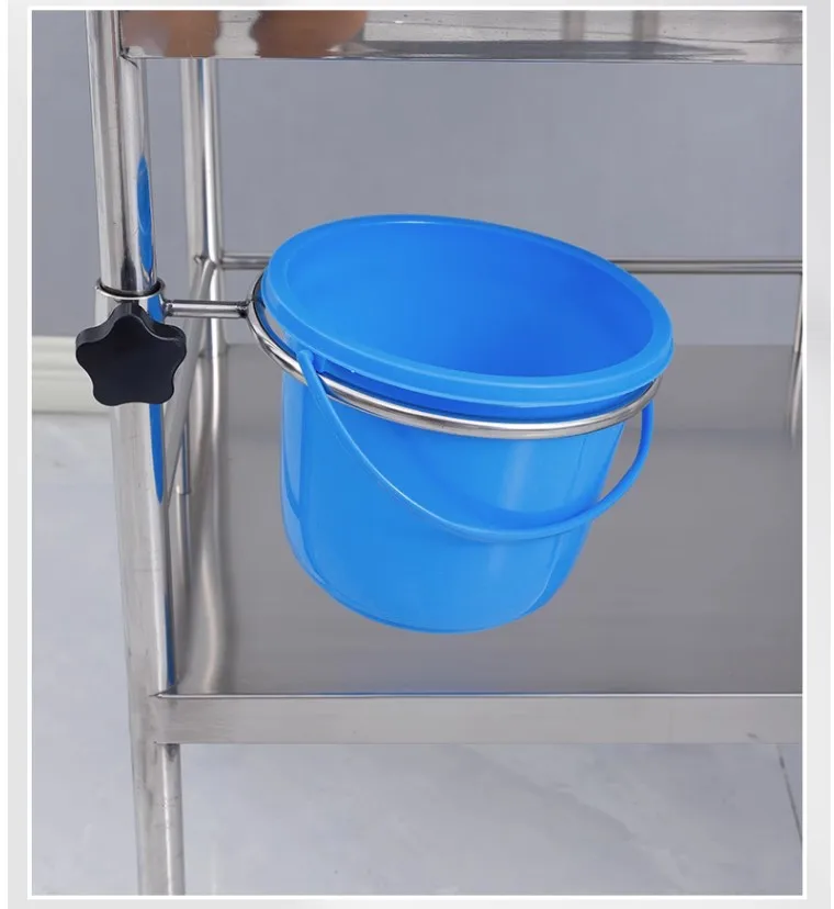 NEWOUYA Medical Products 2 Shelves Stainless Steel Nursing Trolley with Drawer