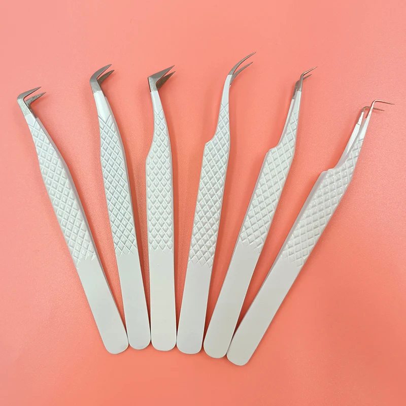 Best Selling Fiber Tip Tweezers 90 Degree Stainless Steel Private Label