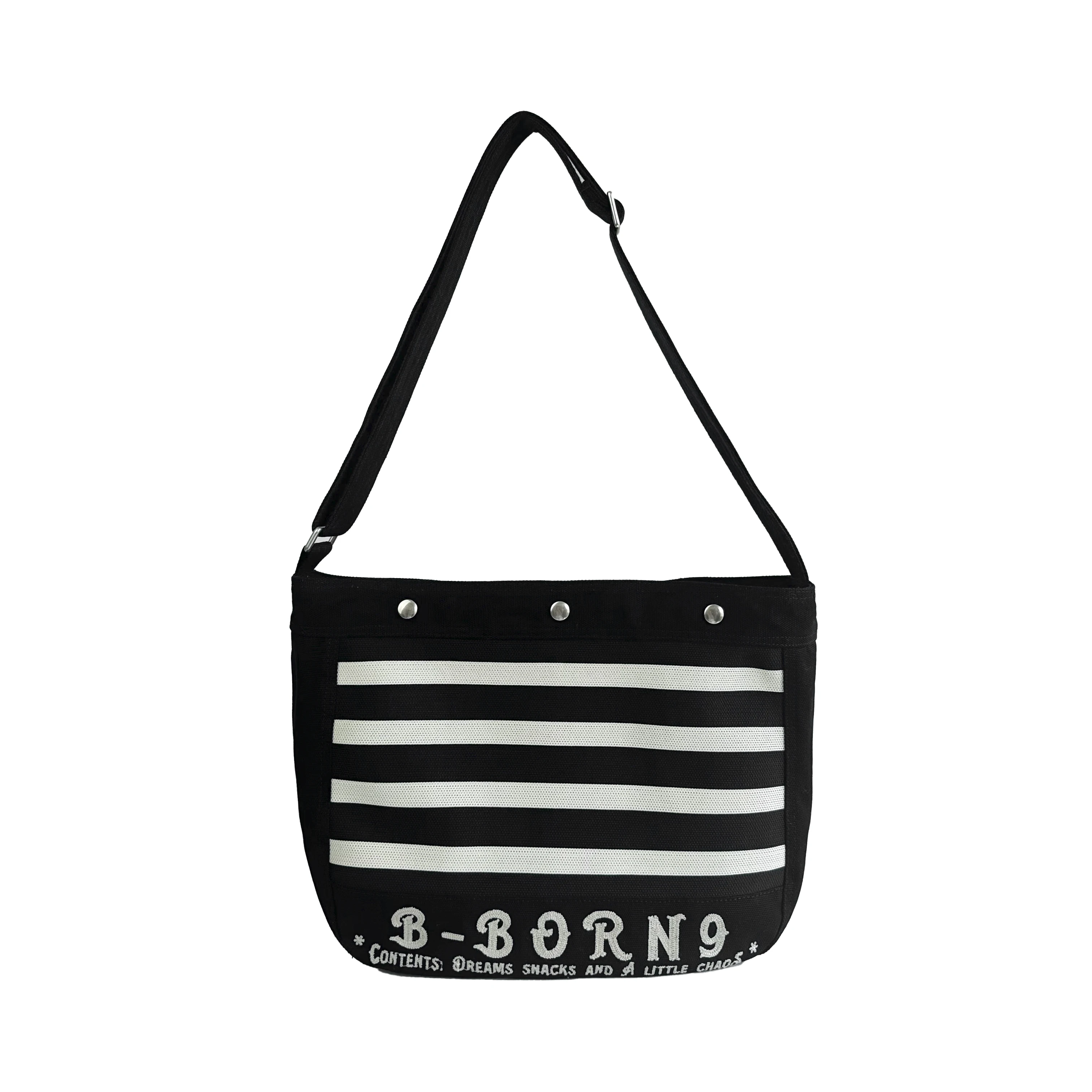 Stylish Canvas Open Closure Big Striped Custom Logo Eco-Friendly Beach Tote Handbags Supplier