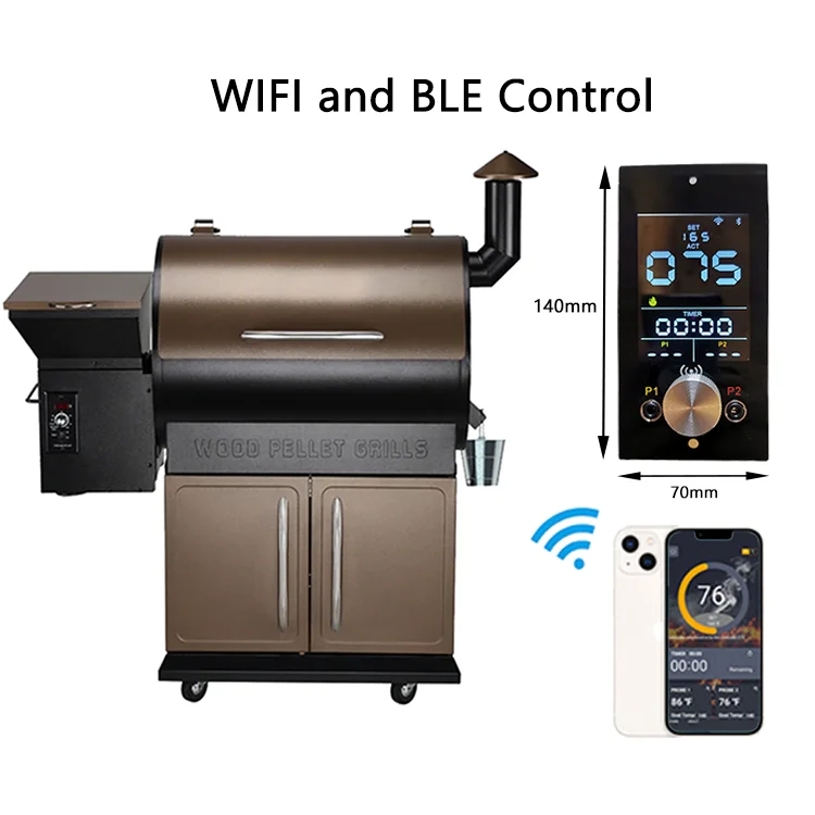 Wood Pellet Bbq Smoker Grill Wireless Digital Meat Thermometer Pid Control Controller Buy Wood