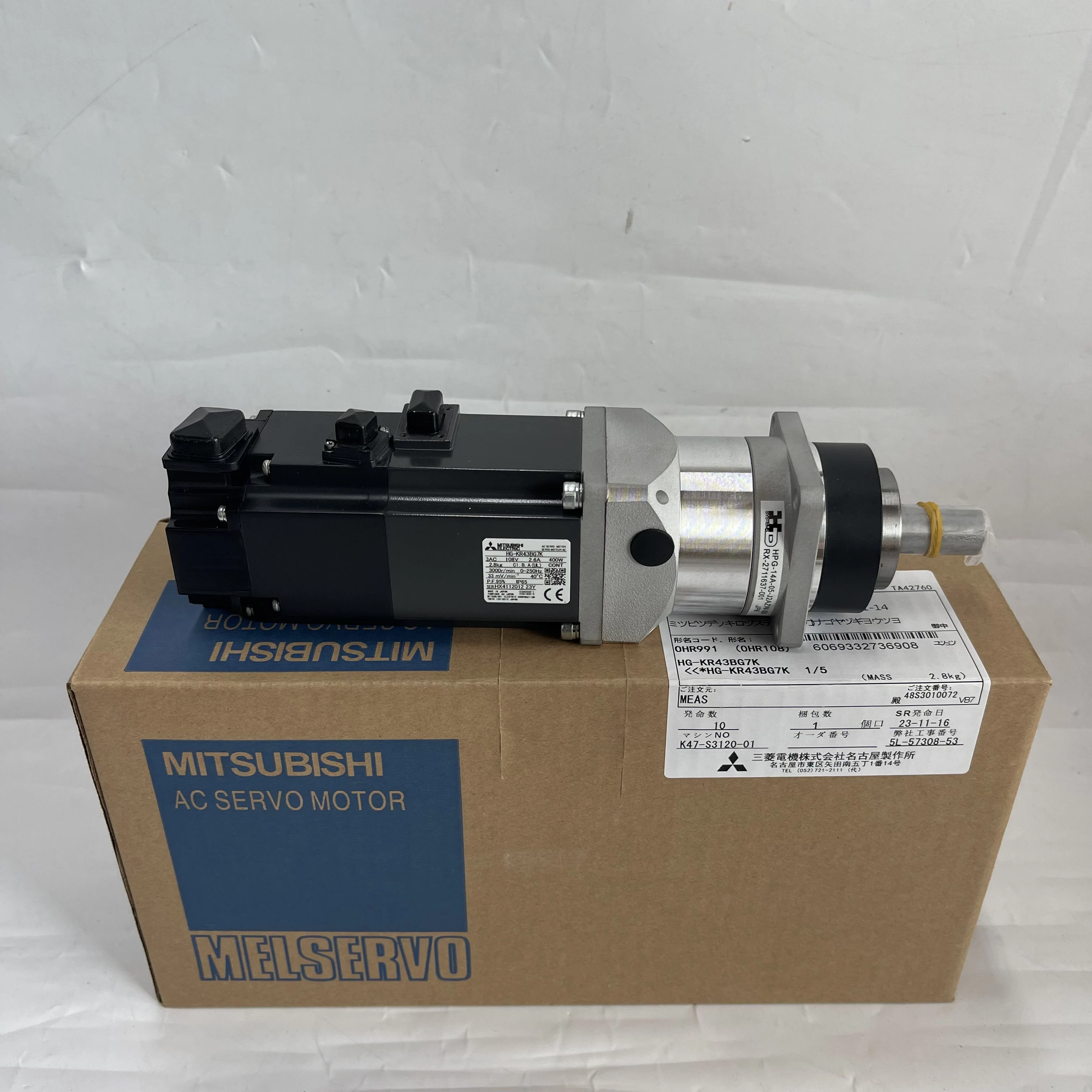 MITSUBISHI AC Servo Motor with Gearhead  HG-KR43BG7K