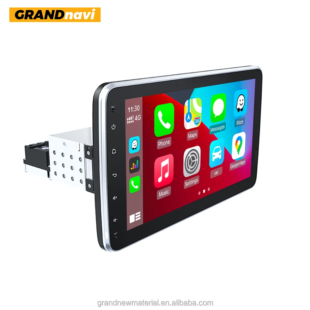 Android 11 Universal 1 Din Car Radio 10 Inch 360 Degree Rotation BT Video Multimedia WiFi BT GPS Navigation Mirror Link Carplay